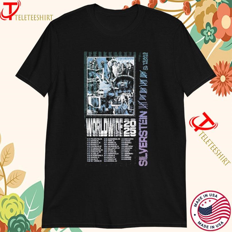 New Silverstein Worldwide 25 Years Of Noise 2025 Tour, Silverstein Worldwide 25 T-shirts