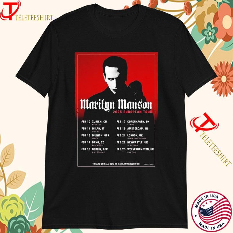 New Marilyn Manson February 2025 Tour, Marilyn Manson European T-shirts
