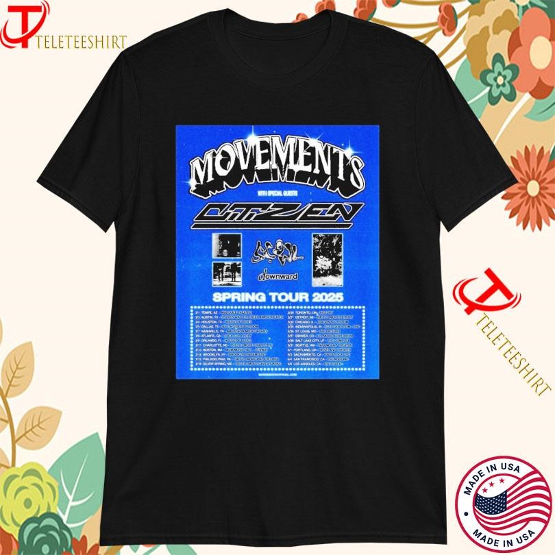 New Movements Tap Citizen, Scowl And Downward 2025 Tour, Movements Tap Citizen T-shirts