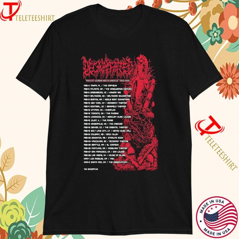 Decapitated Nihility Across North America 2025 Tour, Decapitated Nihility T-shirts