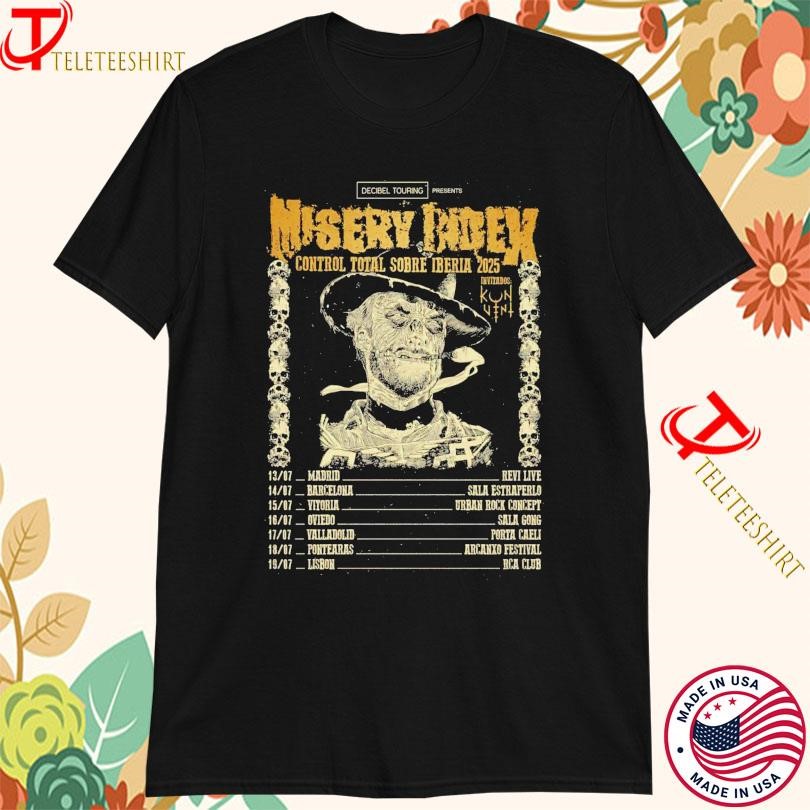 New Misery Index Control Total Sobre Iberia 2025 Tour, Misery Index Control T-shirts