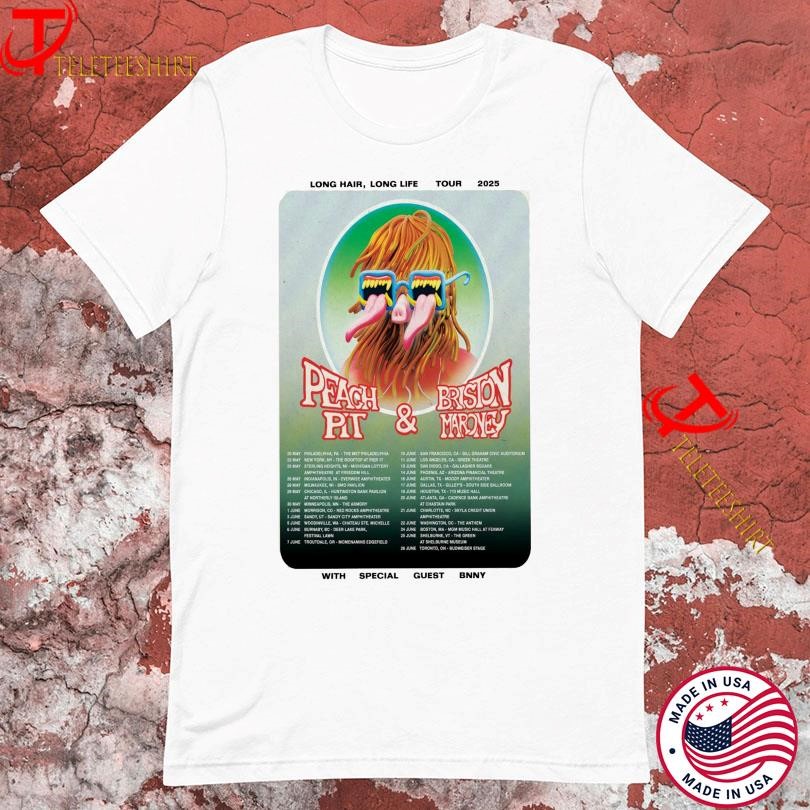 New Peach Pit And Briston Maroney Long Hair Long Life 2025 Tour, Peach Pit T-shirts