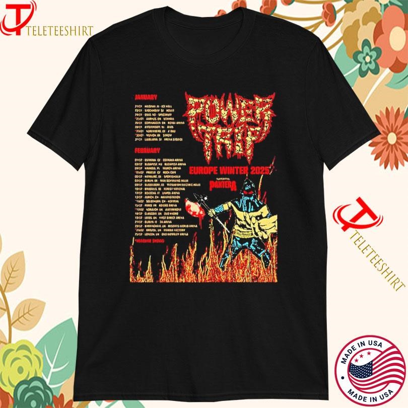 New Power Trip Europe Winter 2025 Tour With Pantera Concert, Power Trip Europe T-shirts