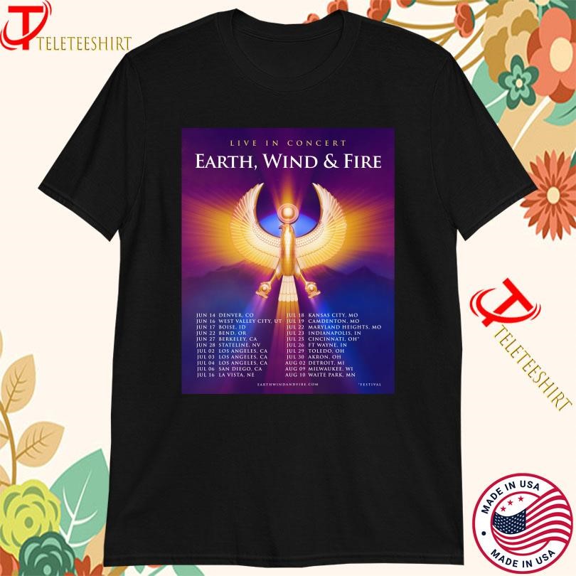 New Earth Wind & Fire Live In Concert Summer Tour 2025, Earth Wind T-shirts