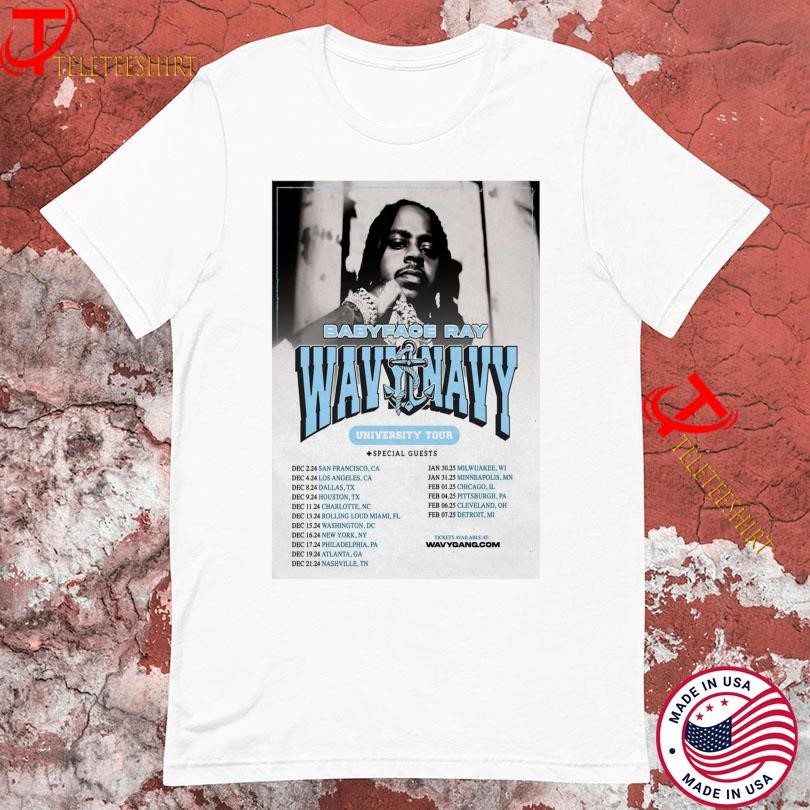 New Babyface Ray Wavy Navy University Tour 2025, Babyface Ray Wavy T-shirts