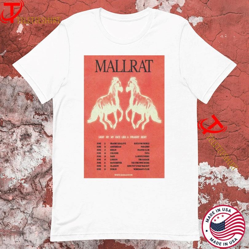 Mallrat Light Hit My Face Like A Straight Right Tour 2025, Mallrat Light Hit T-shirts