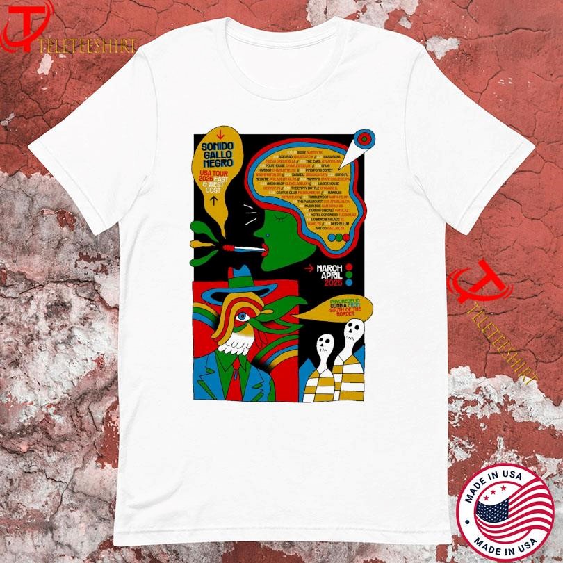 New Sonido Gallo Negro East And West Cost USA Tour 2025, Sonido Gallo Negro T-shirts