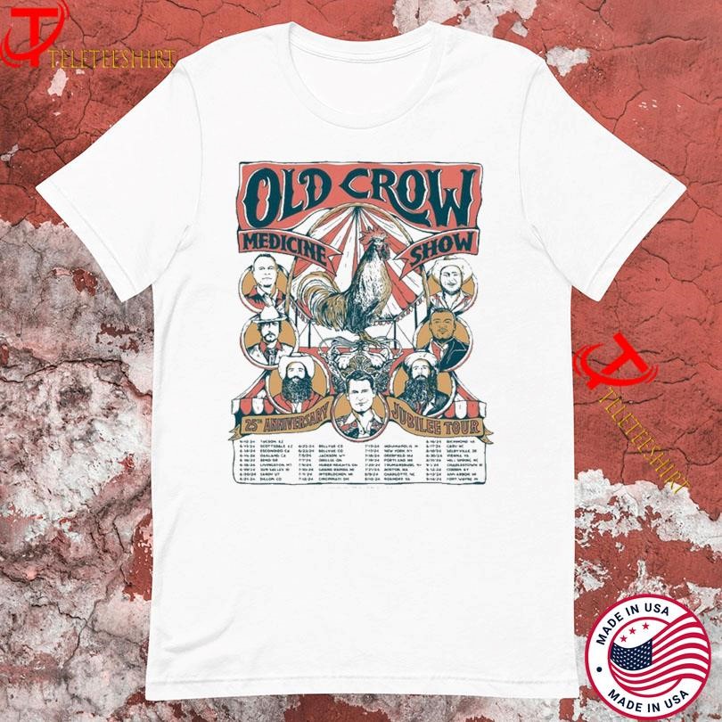 New Old Crow Medicine Show 2025 25th Anniversary Jubilee Tour, Old Crow Medicine T-shirts