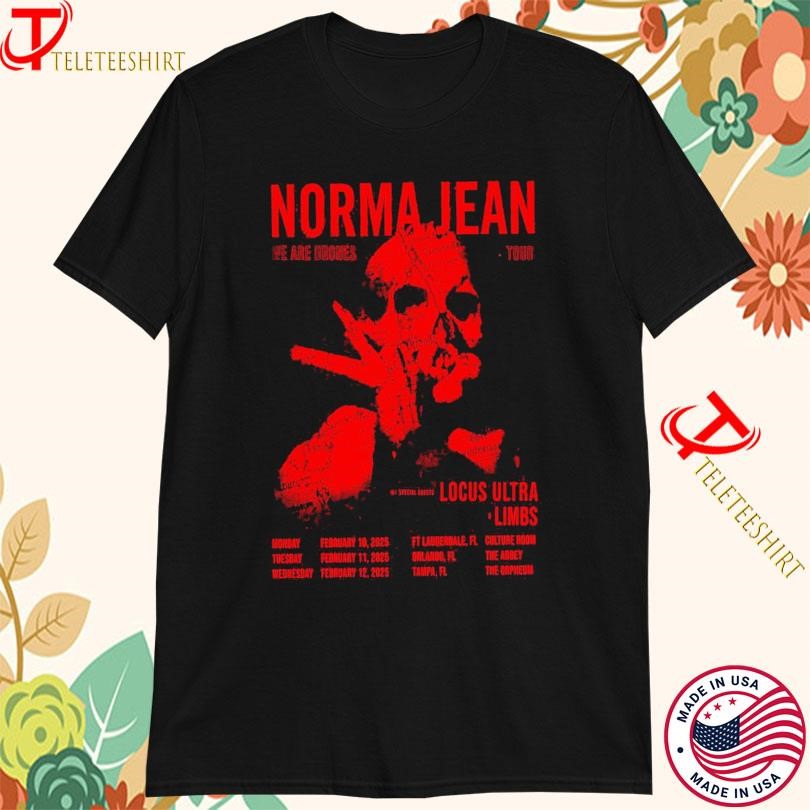New Norma Jean Locus Ultra Limbs We Are Drones Tour 2025 Event, Norma Jean Locus T-shirts