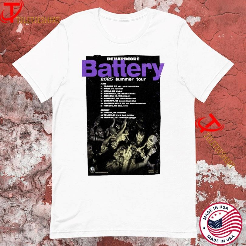 New Battery DC Hardcore 2025 Summer Tour, Battery DC Hardcore T-shirts