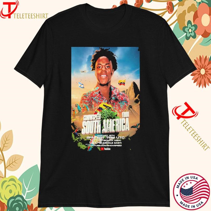 New IShowSpeed South America Tour Jan 12 2025 Show, IShowSpeed South America T-shirts