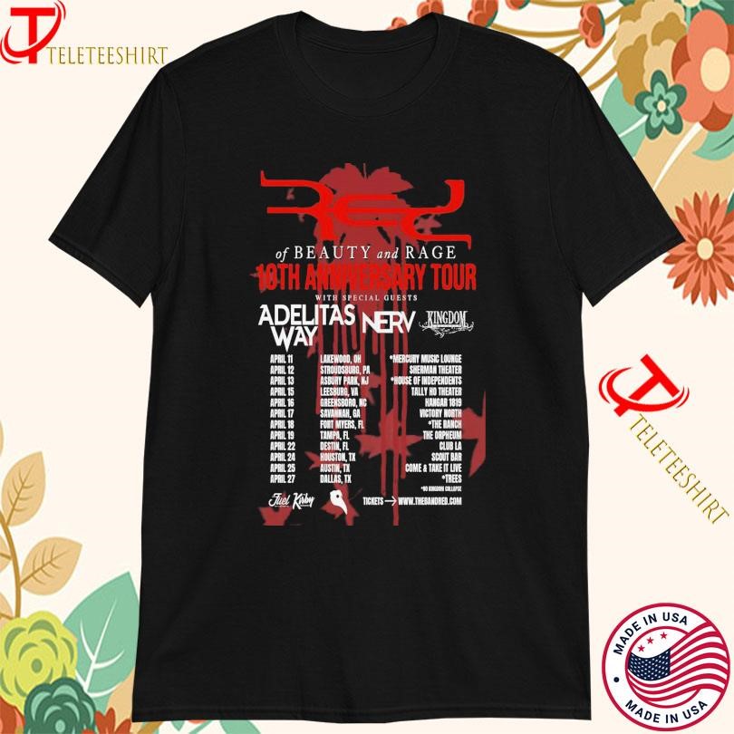 Red Band Of Beauty And Rage 10 Years Anniversary Tour 2025, Red Band T-shirts