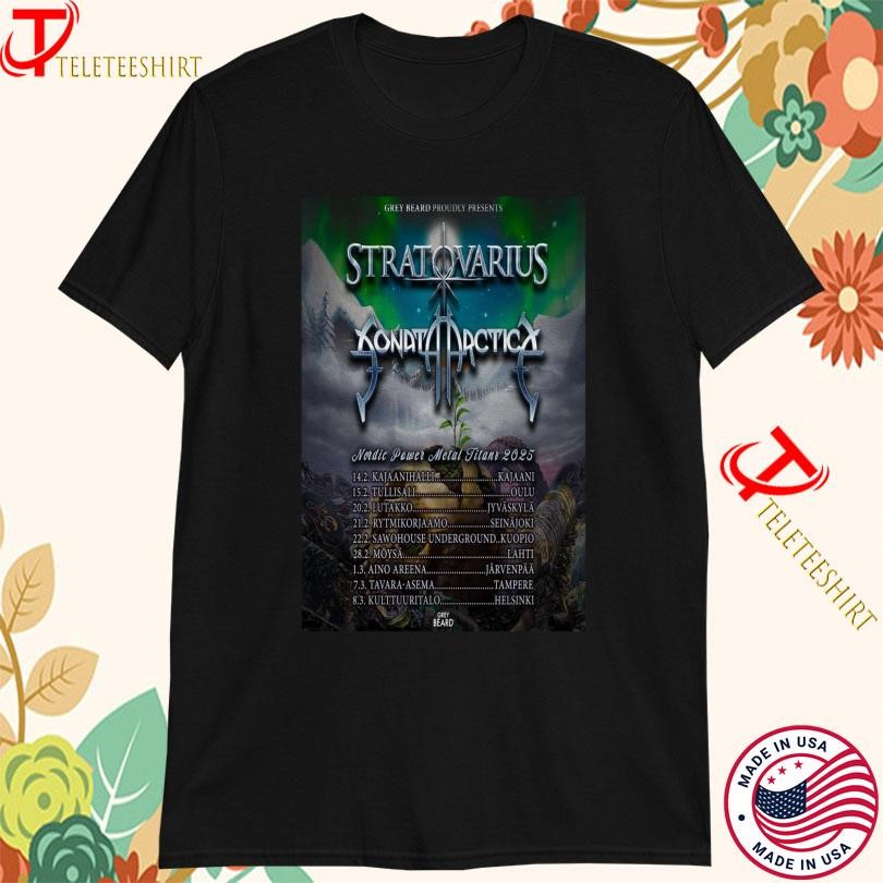 New Nordic Power Metal Titans Tour 2025 Stratovarius, Nordic Power Metal T-shirts