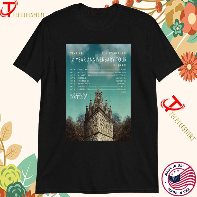 Temples Sun Structures 2025 US 10 Year Anniversary Tour, Temples Sun Structures T-shirts