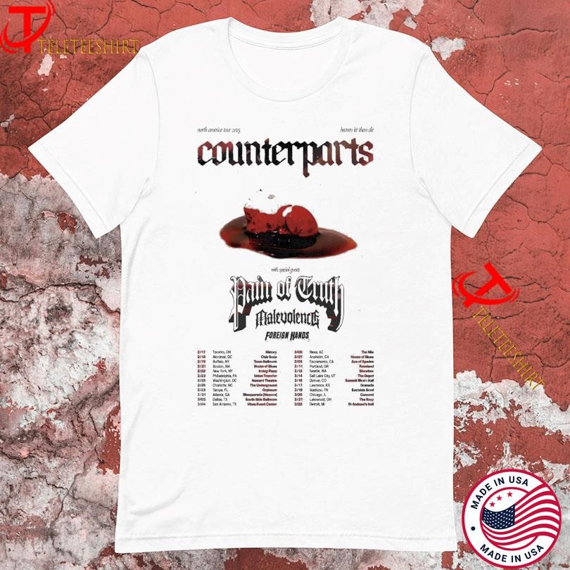 New Counterparts North America Tour 2025, Counterparts North America T-shirts