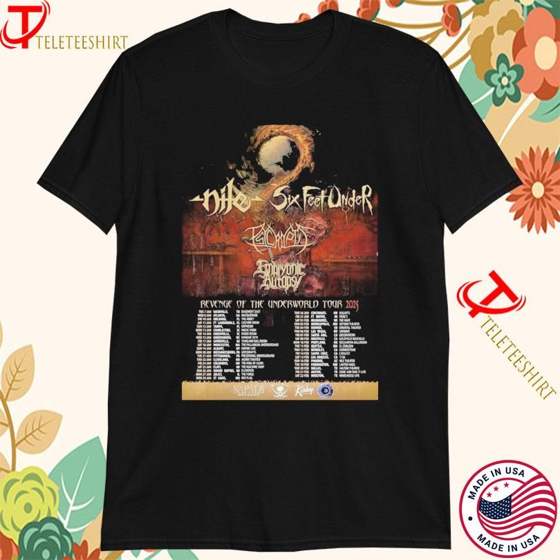 New Nile And Six Feet Under Revenge Of The Underworld Tour 2025, Nile And Six T-shirts