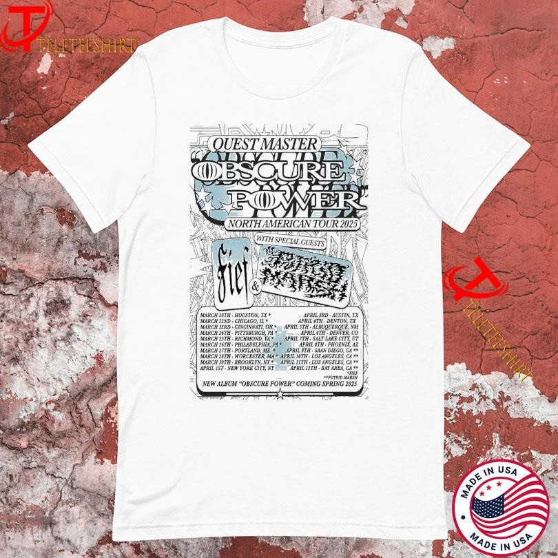New Obscure Power Quest Master North American Tour 2025, Obscure Power Quest T-shirts