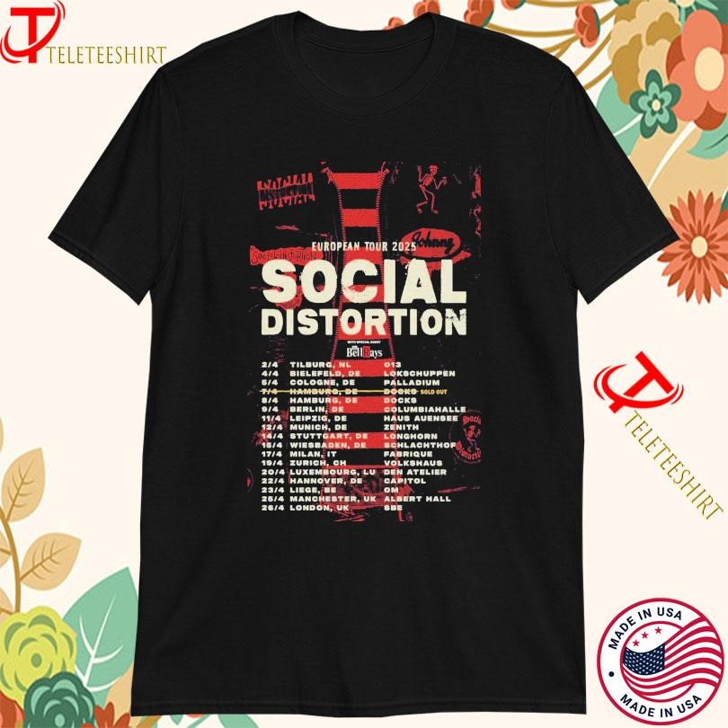 New Social Distortion Tour 2025, Social Distortion European T-shirts