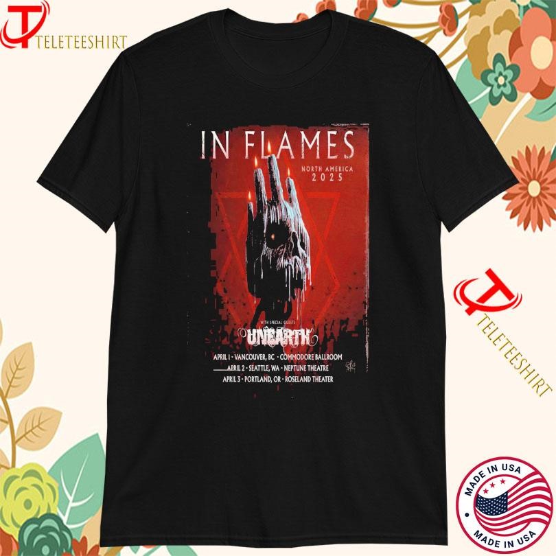 New In Flames 2025 North America Tour, In Flames 2025 T-shirts