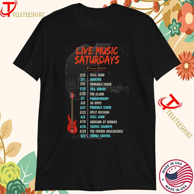 Darby OGills Live Music Saturdays Tour 2025 Guitar, Darby OGills Live T-shirts