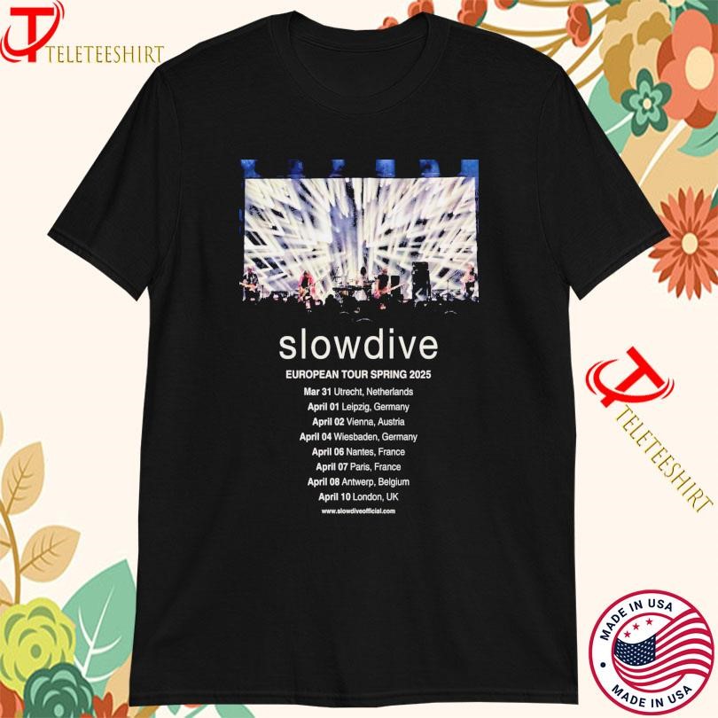 New Slowdive Spring Tour 2025, Slowdive European Spring T-shirts