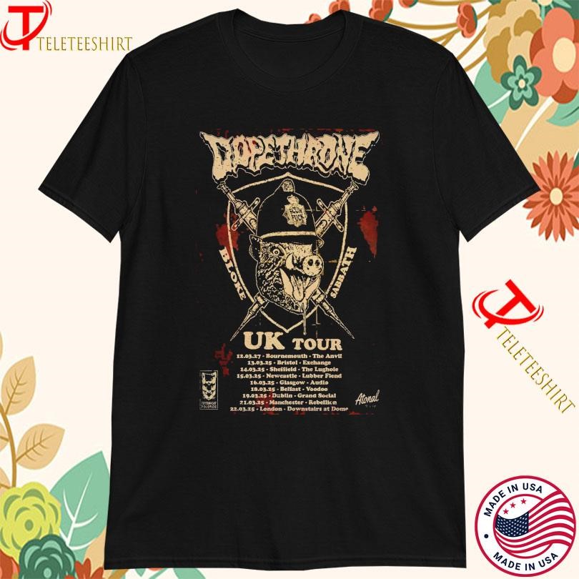 Dopethrone Bloke Sabbath UK Tour March 2025, Dopethrone Bloke Sabbath T-shirts