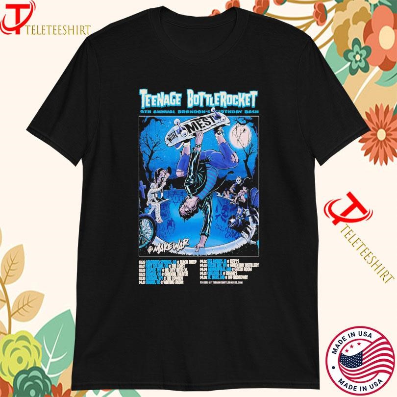 New Teenage Bottlerocket And Make War 9th Annual Tour 2025, Teenage Bottlerocket T-shirts
