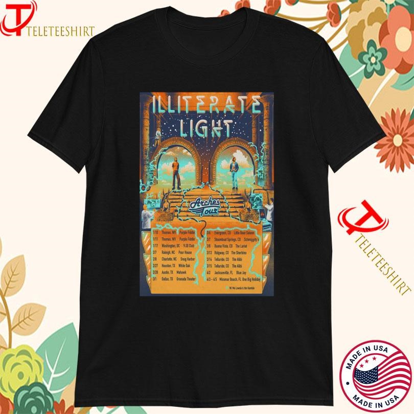 New Illiterate Light Arches Tour 2025, Illiterate Light Arches T-shirts