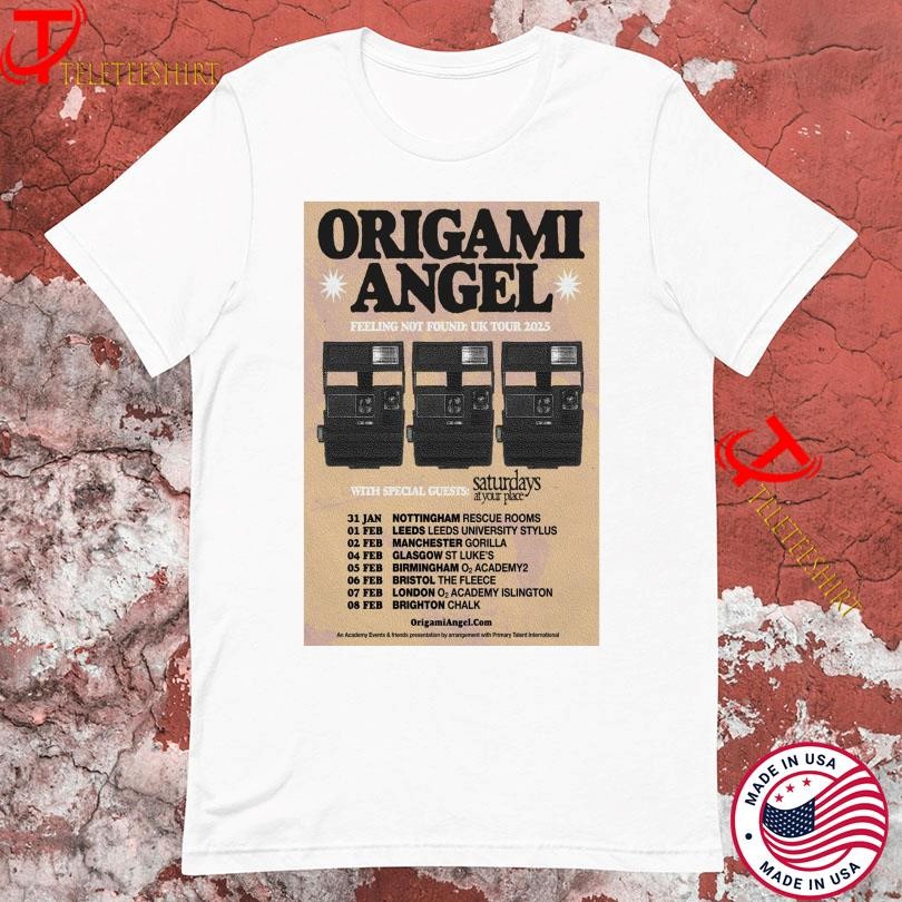 New Origami Angel Feeling Not Found UK Tour 2025 Saturdays, Origami Angel Feeling T-shirts