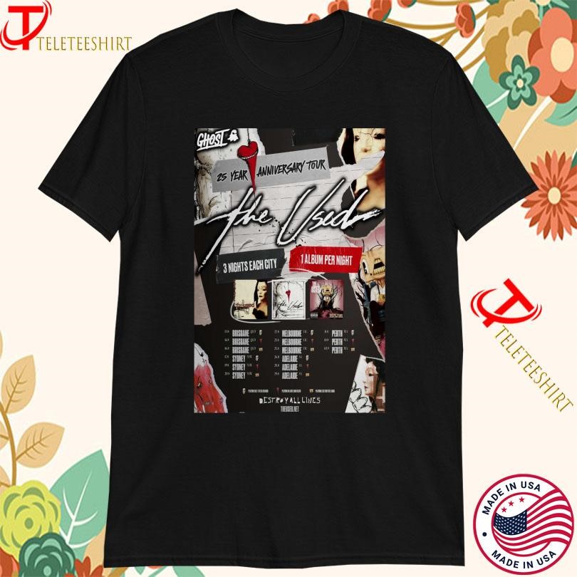 New The Used 25 Year Anniversary Tour 2025, The Used 25 T-shirts