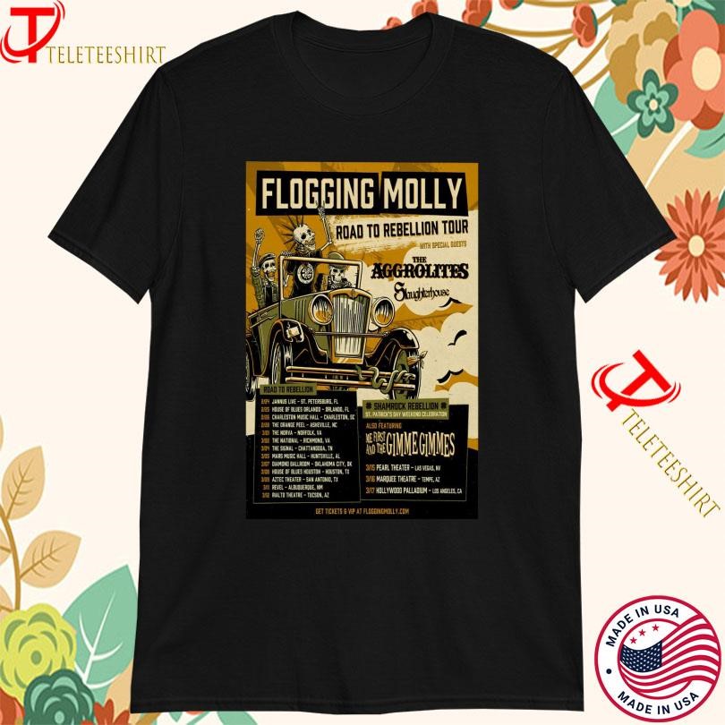 Flogging Molly The Aggrolites Road To Rebellion Tour 2025, Flogging Molly T-shirts