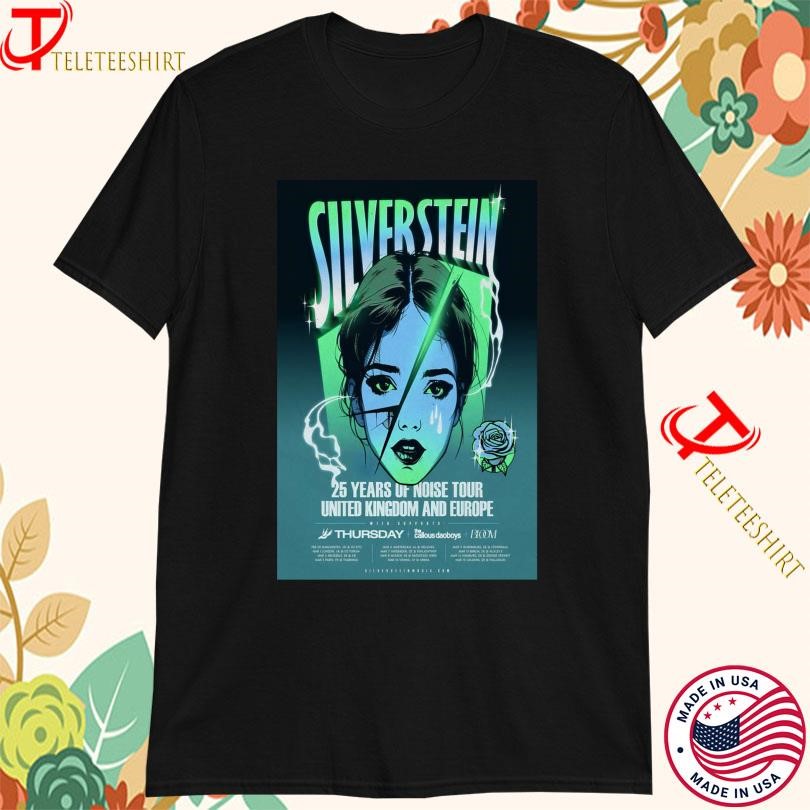 New Silverstein 2025 25 Years Of Noise Tour United Kingdom, Silverstein 2025 T-shirts