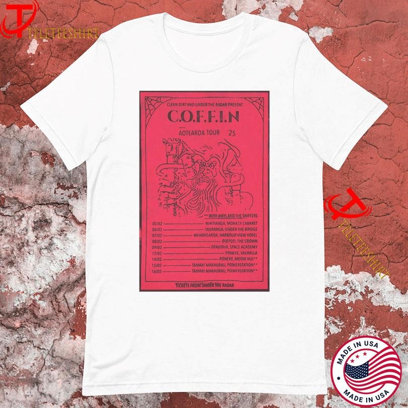C.O.F.F.I.N Clean Dirt And Under The Radar Aotearoa Tour 2025, C.O.F.F.I.N T-shirts
