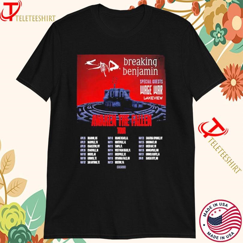 Wage War Breaking Benjamin Awaken The Fallen Tour 2025, Wage War Breaking T-shirts