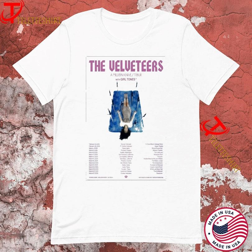 New The Velveteers 2025 A Million Knives Tour, The Velveteers 2025 T-shirts