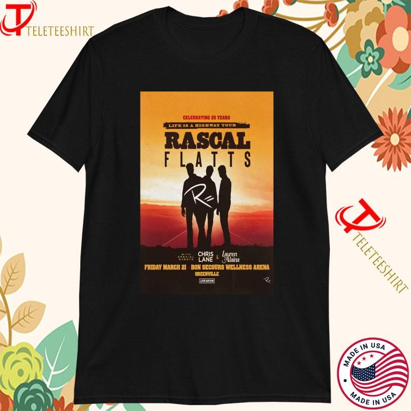New Rascal Flatts March 21, 2025 Bon Secours Wellness Arena Tour, Rascal Flatts T-shirts