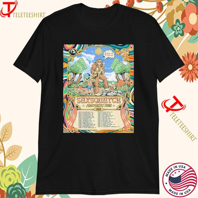 New Saxsquatch Footprints Tour 2025 February & March, Saxsquatch Footprints Tour T-shirts