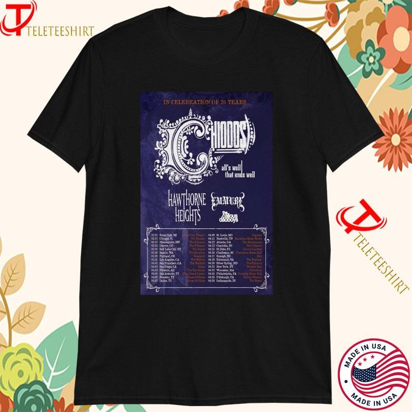 New Chiodos The 20Th Anniversary Of AllS Well That Ends Well Tour 2025, Chiodos T-shirts