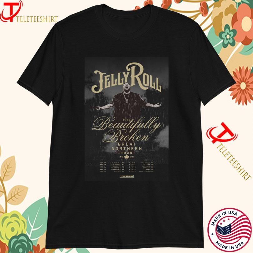New Jelly Roll The Beautifully Broken Great Northern Tour 2025 Live, Jelly Roll T-shirts