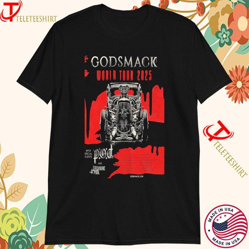 New Godsmack Pod And Growing It Pool World Tour 2025, Godsmack Pod T-shirts