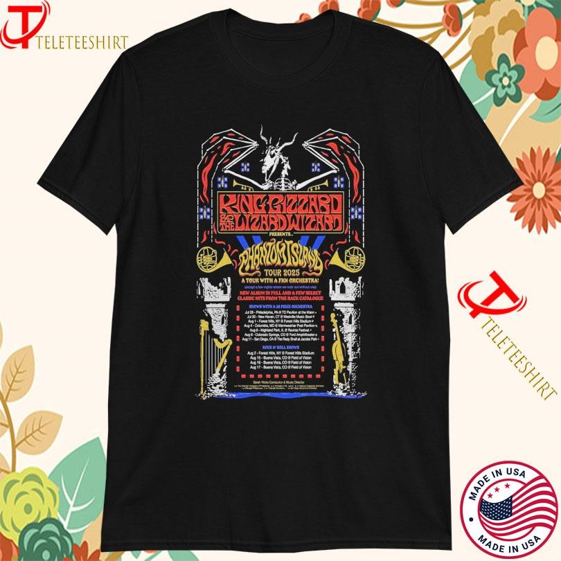 King Gizzard And The Lizard Wizard Phantom Island Tour 2025, King Gizzard T-shirts