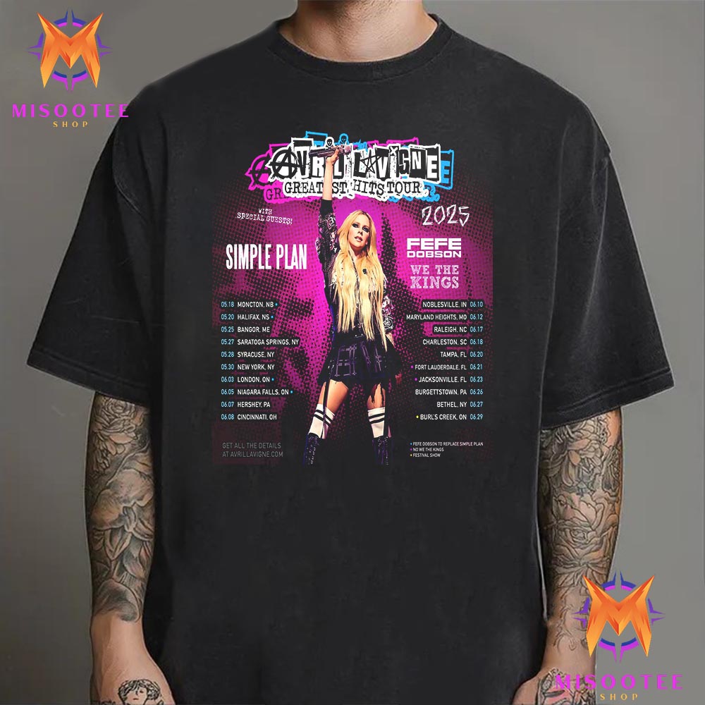 New Avril Lavigne Greatest Hits Tour 2025, Avril Lavigne Greatest T-Shirt