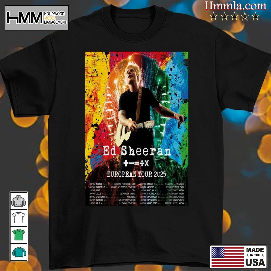 New Ed Sheeran European Limited Tour 2025, Ed Sheeran T-Shirt