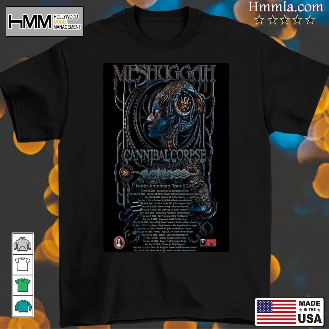 New Show Meshuggah & Cannibal Corpse Tour 2025 North American, Show Meshuggah T-Shirt