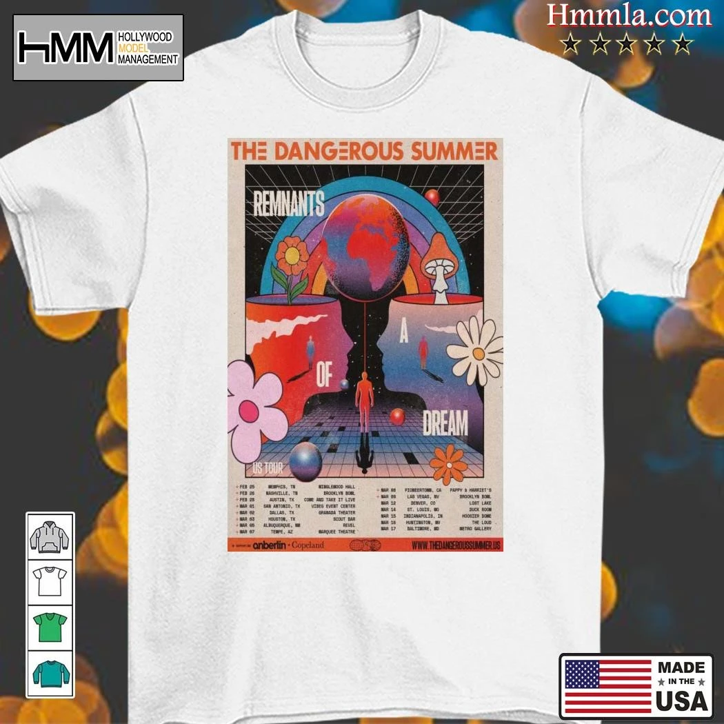 New The Dangerous Summer US Tour 2025 Remnants A Of Dream, The Dangerous T-Shirt