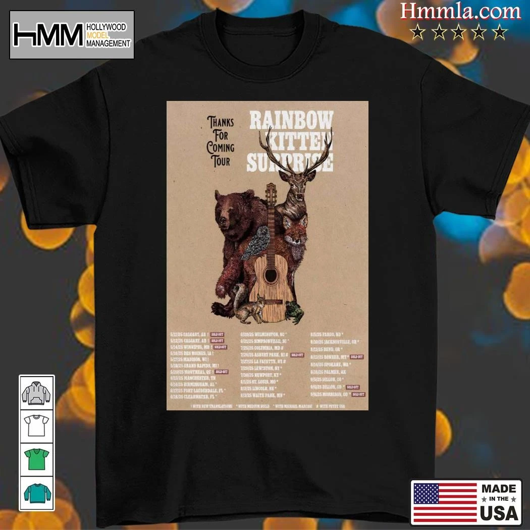 New Rainbow Kitten Surprise Tour 2025 Thanks For Coming, Rainbow Kitten T-Shirt