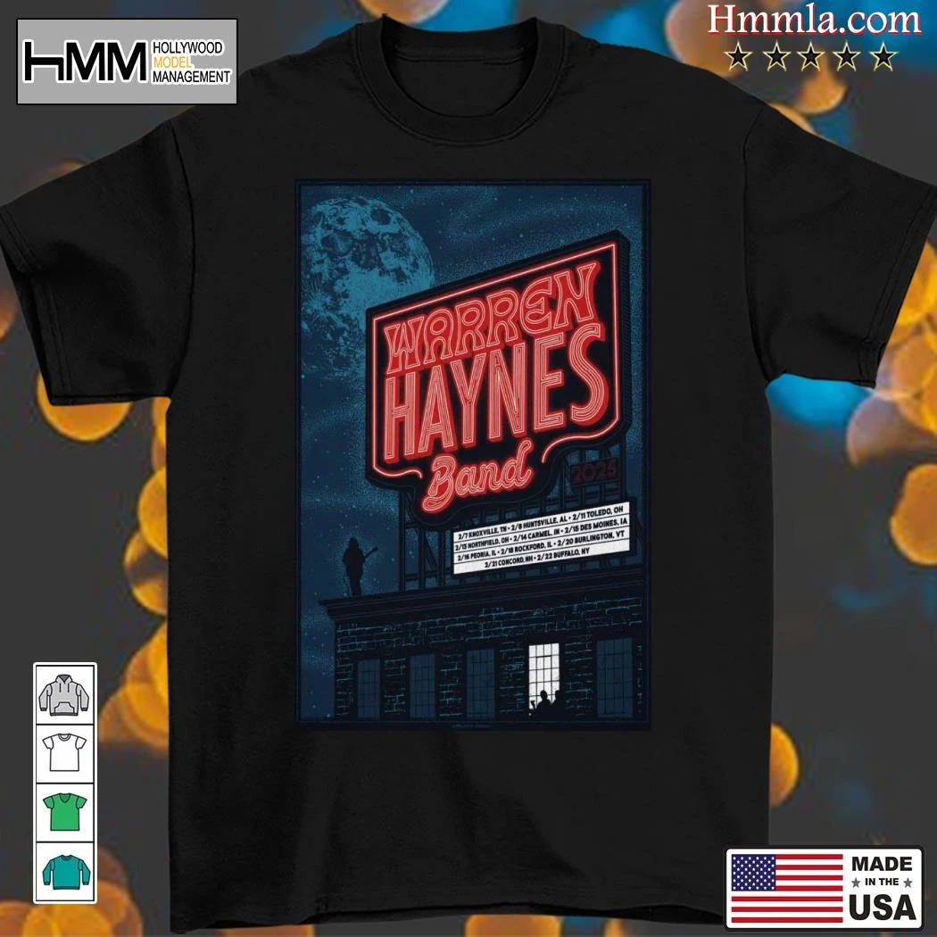 New Warren Haynes Band February 2025 Winter Tour, Warren Haynes T-Shirt