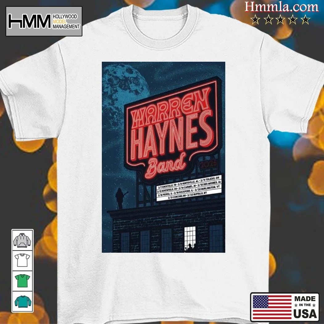 New Warren Haynes Band Event 2025 Tour Dates List Schedule February, Warren Haynes T-Shirt