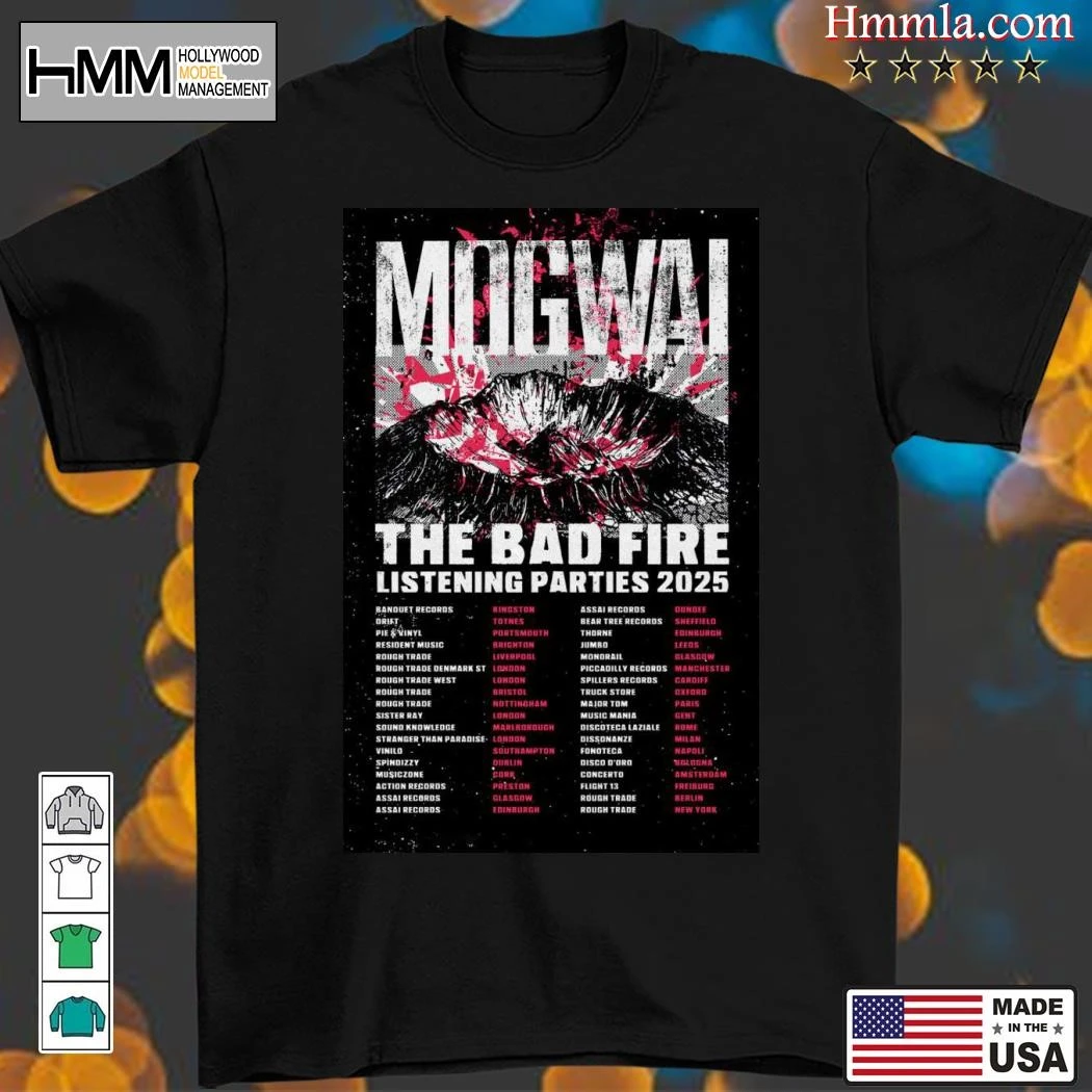 Mogwai 2025 The Bad Fire Listening Parties Tour, Mogwai 2025 T-Shirt