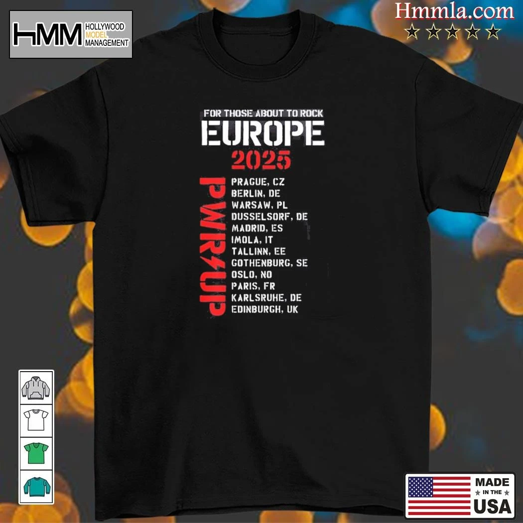 New ACDC Power Up Tour EU 2025 For Those About To Rock Europe, ACDC Power T-Shirt